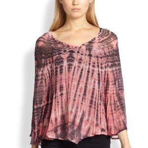 Gypsy 05 Silk pink and black tie dye blouse